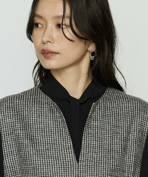 COMME CA PLATINUM / コムサ・プラチナ ロング・マキシ丈ワンピース | 千鳥バランサー ジャンパードレス | 詳細8