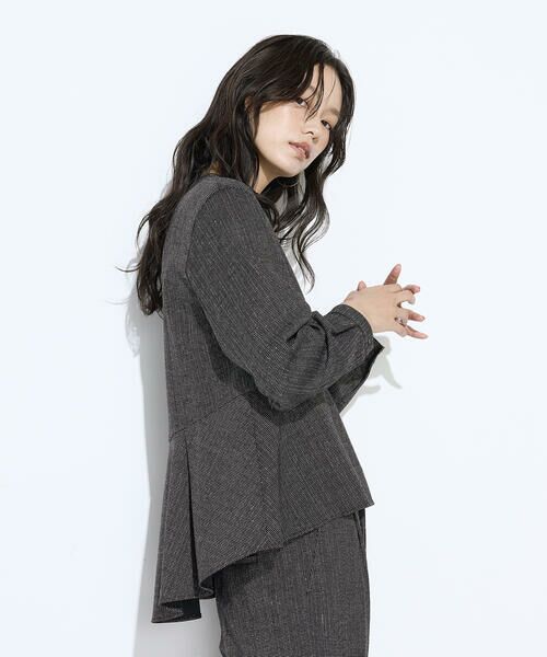 COMME CA PLATINUM / コムサ・プラチナ シャツ・ブラウス | ピンヘッドツイード ペプラムブラウス | 詳細15