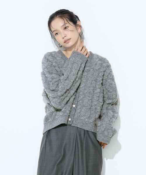 COMME CA PLATINUM / コムサ・プラチナ カーディガン・ボレロ | パイル編み  Vネックカーディガン | 詳細8
