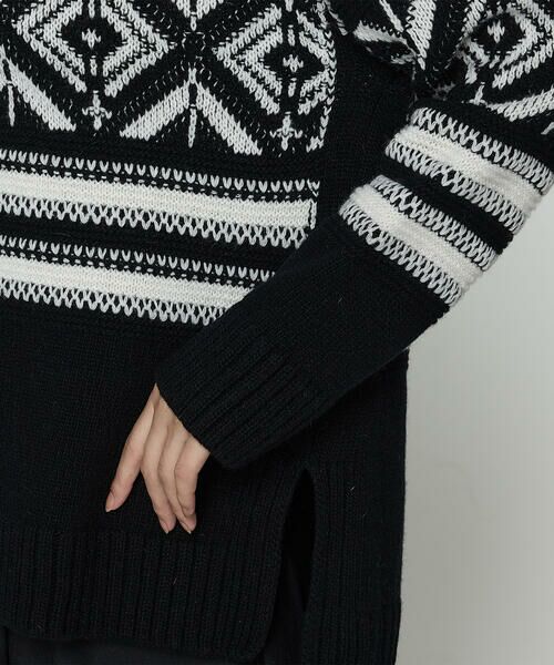 COMME CA PLATINUM / コムサ・プラチナ ニット・セーター | ジャカード編み スヌード付きニットプルオーバー | 詳細8