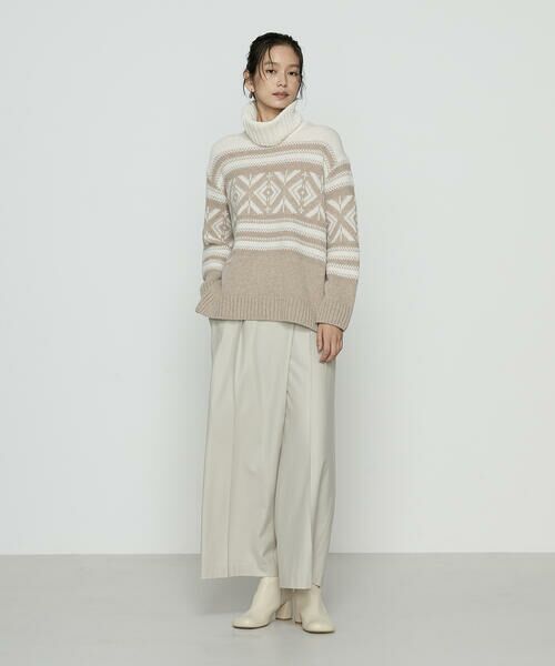 COMME CA PLATINUM / コムサ・プラチナ ニット・セーター | ジャカード編み スヌード付きニットプルオーバー | 詳細18