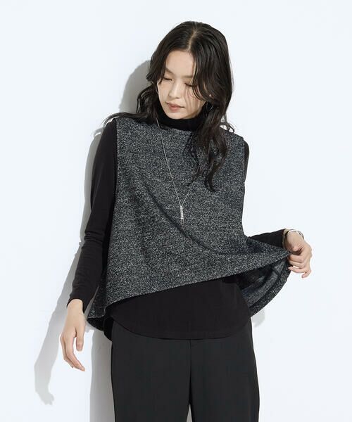 COMME CA PLATINUM / コムサ・プラチナ カットソー | ツイード柄リバージャージー アンサンブルプルオーバー | 詳細7