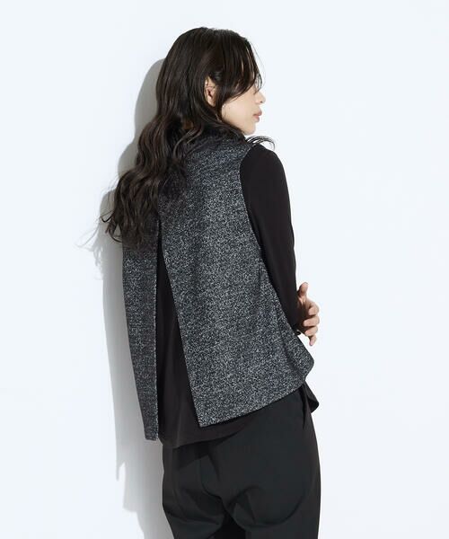 COMME CA PLATINUM / コムサ・プラチナ カットソー | ツイード柄リバージャージー アンサンブルプルオーバー | 詳細10