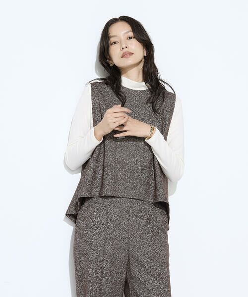 COMME CA PLATINUM / コムサ・プラチナ カットソー | ツイード柄リバージャージー アンサンブルプルオーバー | 詳細27