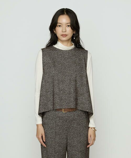 COMME CA PLATINUM / コムサ・プラチナ カットソー | ツイード柄リバージャージー アンサンブルプルオーバー | 詳細13