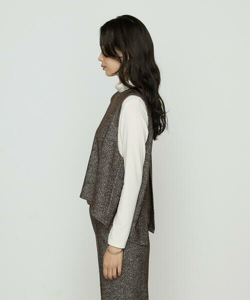 COMME CA PLATINUM / コムサ・プラチナ カットソー | ツイード柄リバージャージー アンサンブルプルオーバー | 詳細14