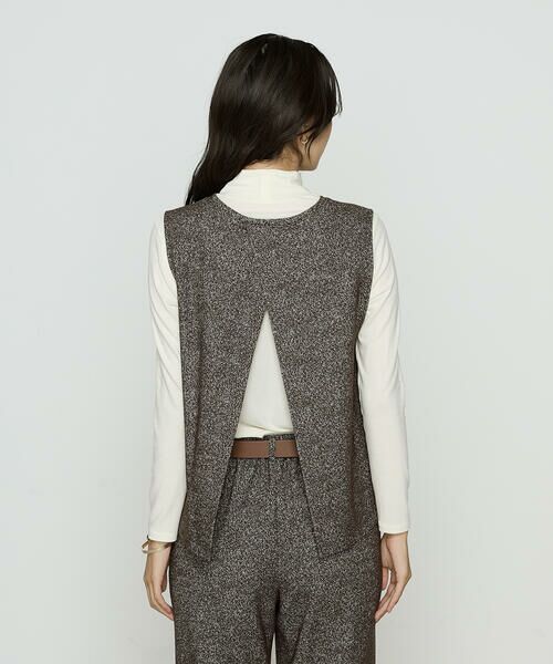 COMME CA PLATINUM / コムサ・プラチナ カットソー | ツイード柄リバージャージー アンサンブルプルオーバー | 詳細15