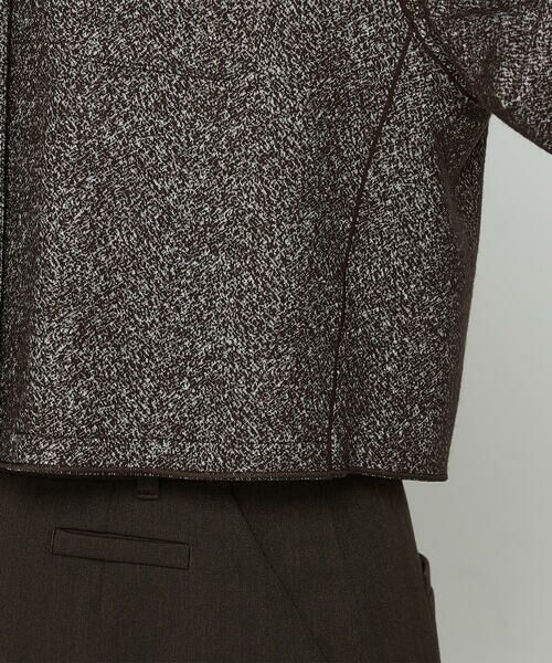 COMME CA PLATINUM / コムサ・プラチナ ノーカラージャケット | ツイード柄リバージャージー ノーカラージャケット | 詳細13