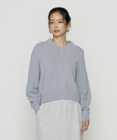 COMME CA PLATINUM / コムサ・プラチナ ニット・セーター | 和紙ブークレー Vネックプルオーバー