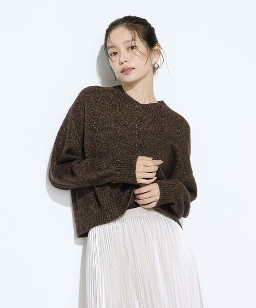 COMME CA PLATINUM / コムサ・プラチナ ニット・セーター | 和紙ブークレー Vネックプルオーバー | 詳細16