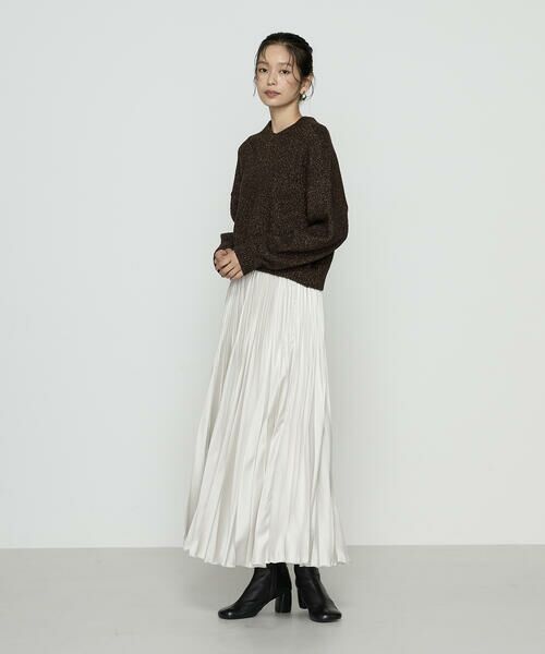 COMME CA PLATINUM / コムサ・プラチナ ニット・セーター | 和紙ブークレー Vネックプルオーバー | 詳細8