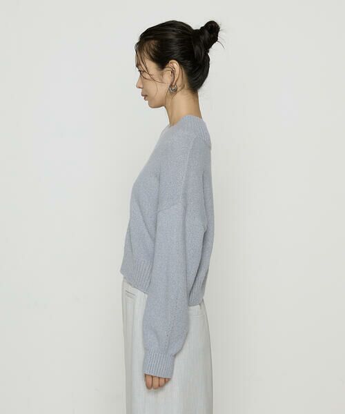 COMME CA PLATINUM / コムサ・プラチナ ニット・セーター | 和紙ブークレー Vネックプルオーバー | 詳細22