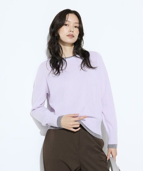 COMME CA PLATINUM / コムサ・プラチナ ニット・セーター | カシミヤ混ウール バイカラーニット | 詳細29