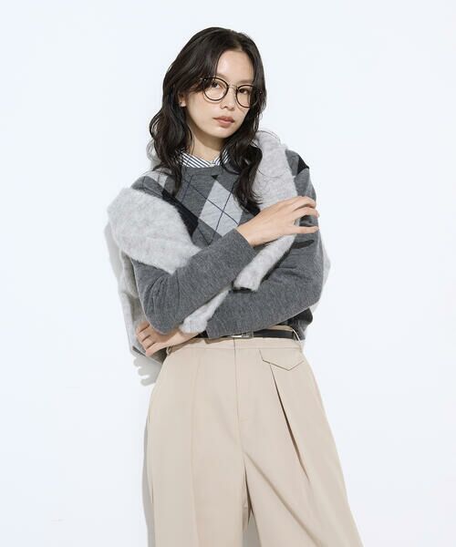 COMME CA PLATINUM / コムサ・プラチナ ニット・セーター | アーガイルニット プルオーバー | 詳細6