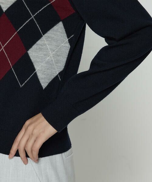 COMME CA PLATINUM / コムサ・プラチナ ニット・セーター | アーガイルニット プルオーバー | 詳細18