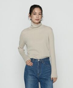 COMME CA PLATINUM / コムサ・プラチナ カットソー | ラグウォームリブニット タートルネックプルオーバー