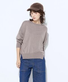 COMME CA PLATINUM / コムサ・プラチナ ニット・セーター | 天竺編 ロゴ入りニットプルオーバー