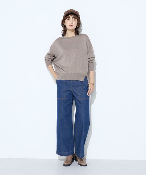 COMME CA PLATINUM / コムサ・プラチナ ニット・セーター | 天竺編 ロゴ入りニットプルオーバー | 詳細13