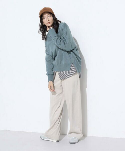 COMME CA PLATINUM / コムサ・プラチナ ニット・セーター | 天竺編 ロゴ入りニットプルオーバー | 詳細27