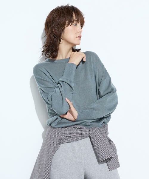 COMME CA PLATINUM / コムサ・プラチナ ニット・セーター | 天竺編 ロゴ入りニットプルオーバー | 詳細30