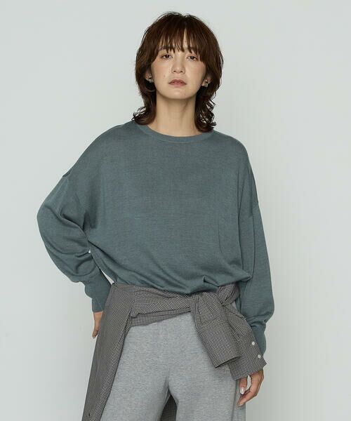 COMME CA PLATINUM / コムサ・プラチナ ニット・セーター | 天竺編 ロゴ入りニットプルオーバー | 詳細20