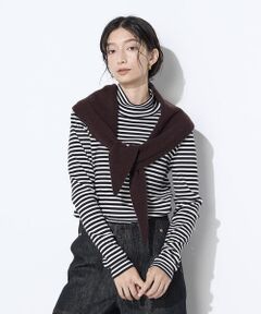 COMME CA PLATINUM / コムサ・プラチナ カットソー | コットンリブボーダー プルオーバー