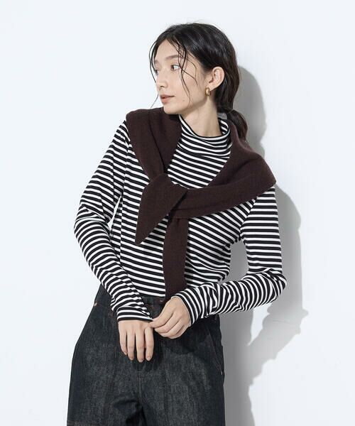 COMME CA PLATINUM / コムサ・プラチナ カットソー | コットンリブボーダー プルオーバー | 詳細3