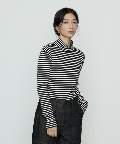 COMME CA PLATINUM / コムサ・プラチナ カットソー | コットンリブボーダー プルオーバー | 詳細5