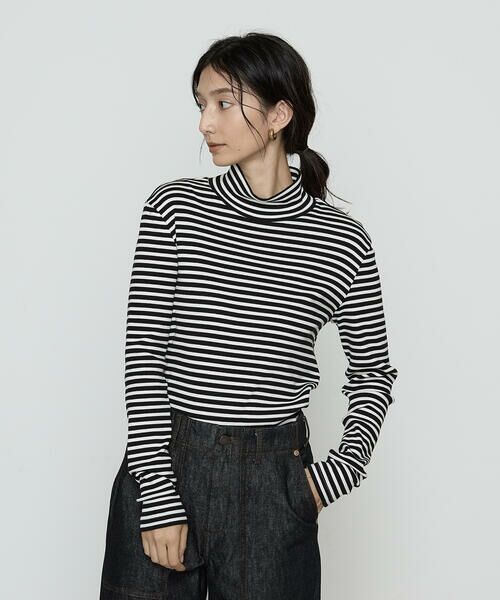 COMME CA PLATINUM / コムサ・プラチナ カットソー | コットンリブボーダー プルオーバー | 詳細6