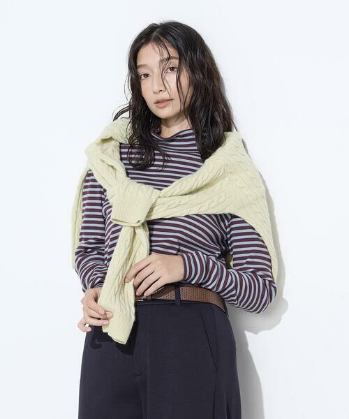 COMME CA PLATINUM / コムサ・プラチナ カットソー | コットンリブボーダー プルオーバー | 詳細19