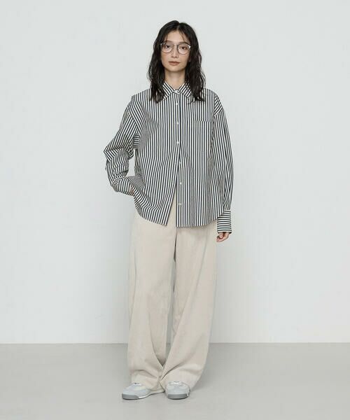COMME CA PLATINUM / コムサ・プラチナ シャツ・ブラウス | オーガニックキュプラ混 ストライプシャツ | 詳細6