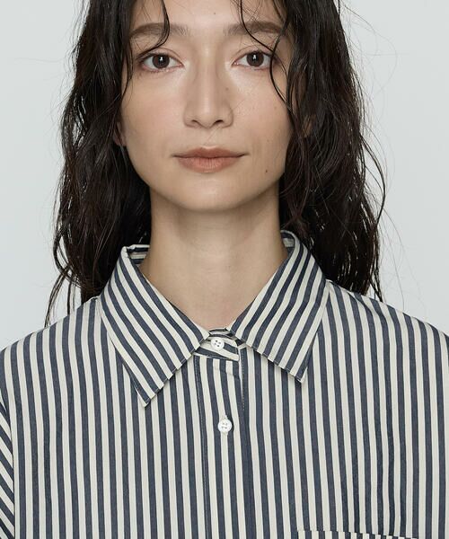 COMME CA PLATINUM / コムサ・プラチナ シャツ・ブラウス | オーガニックキュプラ混 ストライプシャツ | 詳細14