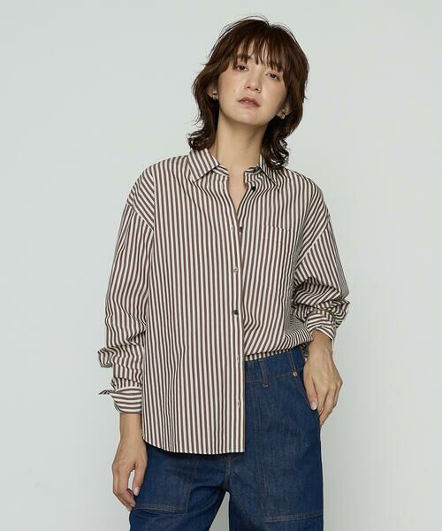 COMME CA PLATINUM / コムサ・プラチナ シャツ・ブラウス | オーガニックキュプラ混 ストライプシャツ | 詳細28