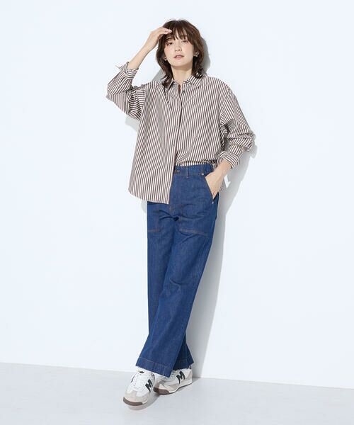 COMME CA PLATINUM / コムサ・プラチナ シャツ・ブラウス | オーガニックキュプラ混 ストライプシャツ | 詳細19