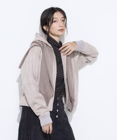 COMME CA PLATINUM / コムサ・プラチナ ブルゾン | ダンボールスエード調 パーカブルゾン