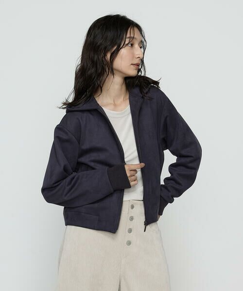 COMME CA PLATINUM / コムサ・プラチナ ブルゾン | ダンボールスエード調 パーカブルゾン | 詳細13