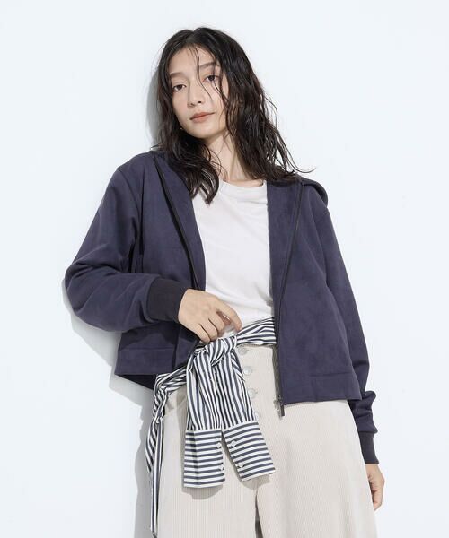 COMME CA PLATINUM / コムサ・プラチナ ブルゾン | ダンボールスエード調 パーカブルゾン | 詳細8