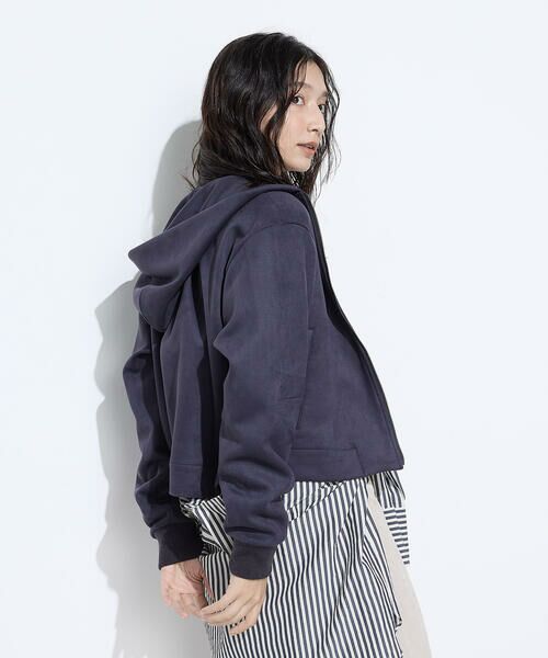 COMME CA PLATINUM / コムサ・プラチナ ブルゾン | ダンボールスエード調 パーカブルゾン | 詳細10