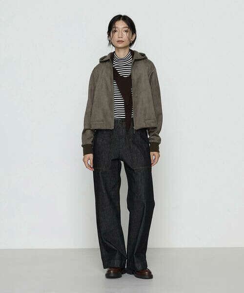 COMME CA PLATINUM / コムサ・プラチナ ブルゾン | ダンボールスエード調 パーカブルゾン | 詳細18