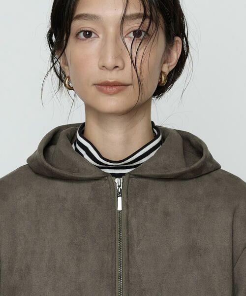 COMME CA PLATINUM / コムサ・プラチナ ブルゾン | ダンボールスエード調 パーカブルゾン | 詳細25