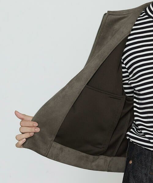 COMME CA PLATINUM / コムサ・プラチナ ブルゾン | ダンボールスエード調 パーカブルゾン | 詳細28