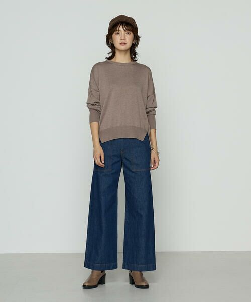 COMME CA PLATINUM / コムサ・プラチナ ニット・セーター | 〔 +サイズ 〕天竺編 ロゴ入りニットプルオーバー | 詳細1