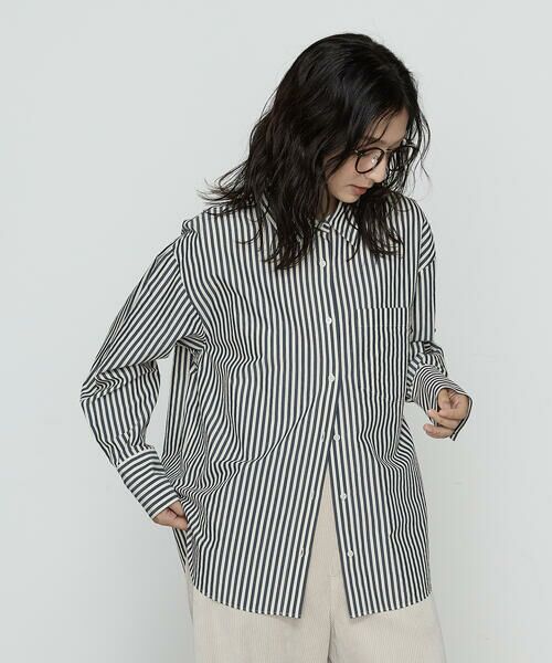 COMME CA PLATINUM / コムサ・プラチナ シャツ・ブラウス | 〔 +サイズ 〕オーガニックキュプラ混 ストライプシャツ | 詳細10