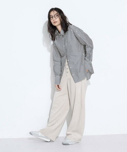 COMME CA PLATINUM / コムサ・プラチナ シャツ・ブラウス | 〔 +サイズ 〕オーガニックキュプラ混 ストライプシャツ | 詳細2