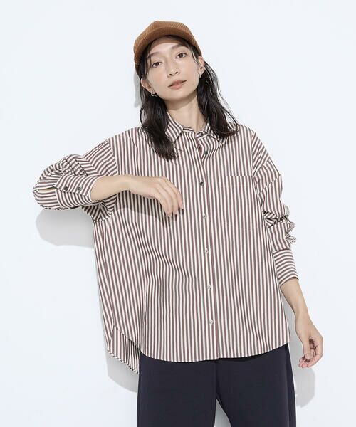 COMME CA PLATINUM / コムサ・プラチナ シャツ・ブラウス | 〔 +サイズ 〕オーガニックキュプラ混 ストライプシャツ | 詳細22