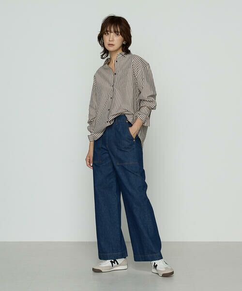 COMME CA PLATINUM / コムサ・プラチナ シャツ・ブラウス | 〔 +サイズ 〕オーガニックキュプラ混 ストライプシャツ | 詳細27