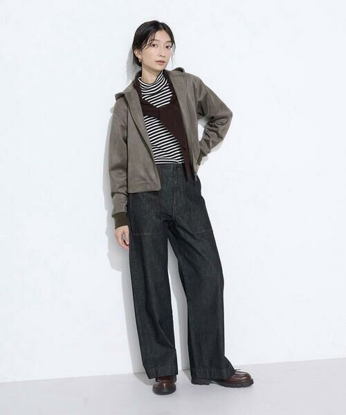 COMME CA PLATINUM / コムサ・プラチナ ブルゾン | 〔 +サイズ 〕ダンボールスエード調 パーカブルゾン | 詳細16