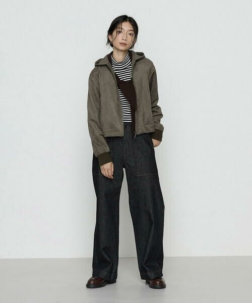 COMME CA PLATINUM / コムサ・プラチナ ブルゾン | 〔 +サイズ 〕ダンボールスエード調 パーカブルゾン | 詳細19
