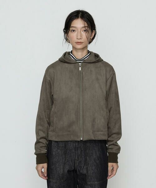 COMME CA PLATINUM / コムサ・プラチナ ブルゾン | 〔 +サイズ 〕ダンボールスエード調 パーカブルゾン | 詳細22
