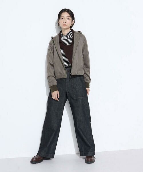 COMME CA PLATINUM / コムサ・プラチナ ブルゾン | 〔 +サイズ 〕ダンボールスエード調 パーカブルゾン | 詳細15